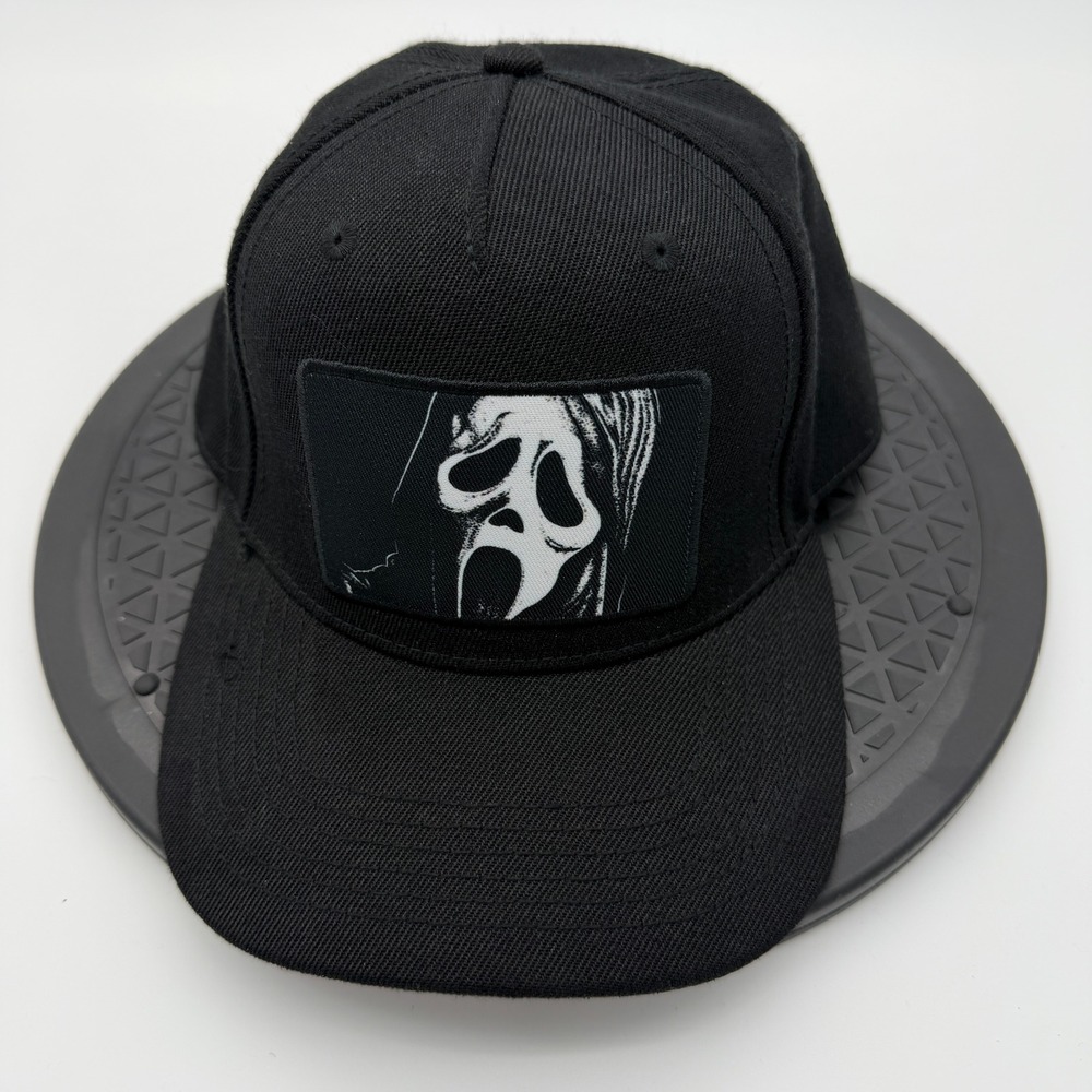 GhostFace Scream Movie Snapback Hat Black The Icon of Halloween OSFM Cap